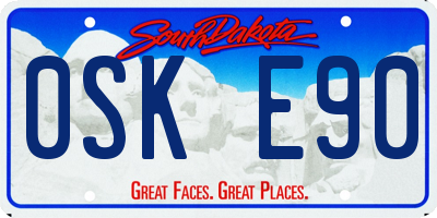 SD license plate 0SKE90