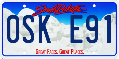 SD license plate 0SKE91