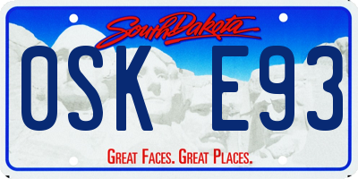 SD license plate 0SKE93