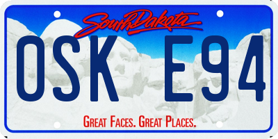 SD license plate 0SKE94