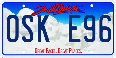 SD license plate 0SKE96