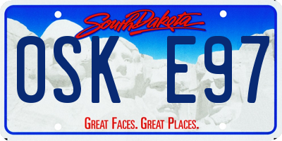 SD license plate 0SKE97