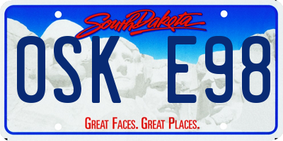 SD license plate 0SKE98
