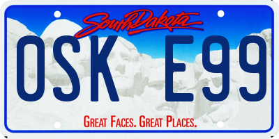SD license plate 0SKE99