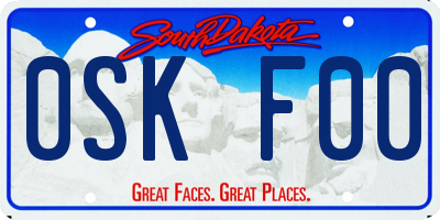 SD license plate 0SKF00