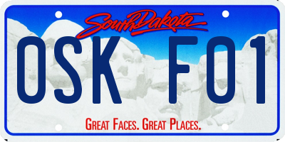 SD license plate 0SKF01