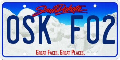 SD license plate 0SKF02