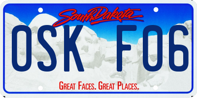SD license plate 0SKF06