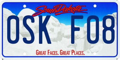 SD license plate 0SKF08