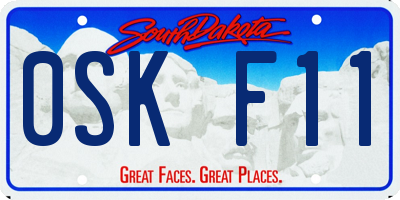 SD license plate 0SKF11
