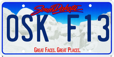 SD license plate 0SKF13