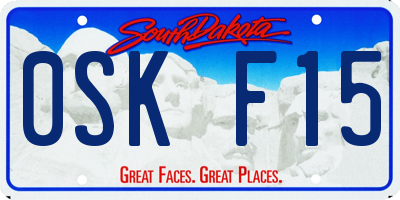 SD license plate 0SKF15