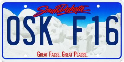 SD license plate 0SKF16