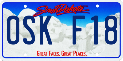 SD license plate 0SKF18