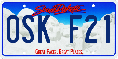 SD license plate 0SKF21
