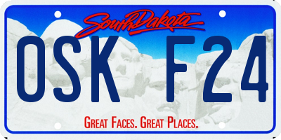 SD license plate 0SKF24