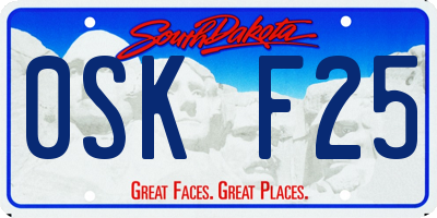 SD license plate 0SKF25