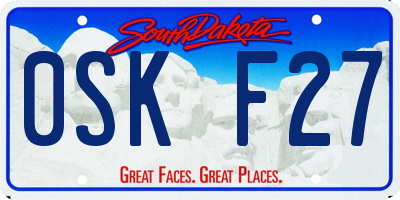 SD license plate 0SKF27