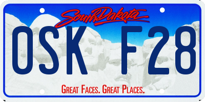 SD license plate 0SKF28