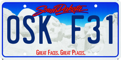 SD license plate 0SKF31