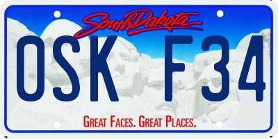 SD license plate 0SKF34