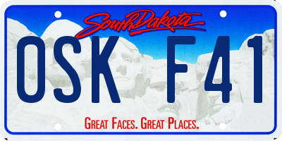 SD license plate 0SKF41