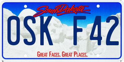 SD license plate 0SKF42