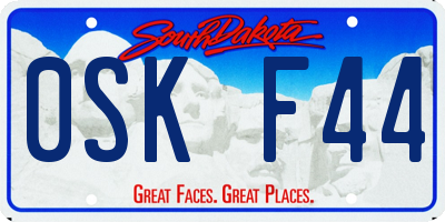 SD license plate 0SKF44