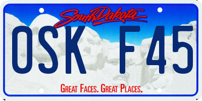 SD license plate 0SKF45