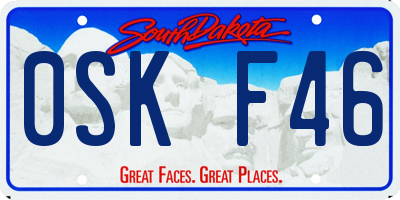 SD license plate 0SKF46