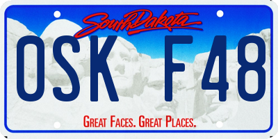 SD license plate 0SKF48