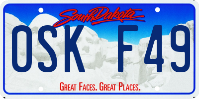 SD license plate 0SKF49