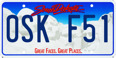 SD license plate 0SKF51