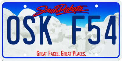 SD license plate 0SKF54