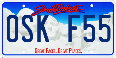 SD license plate 0SKF55