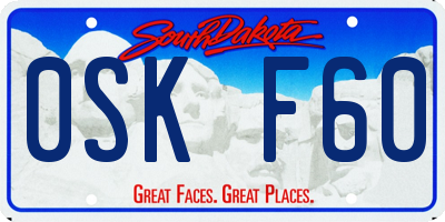 SD license plate 0SKF60