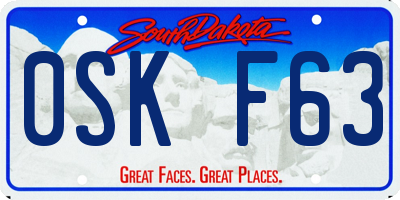 SD license plate 0SKF63