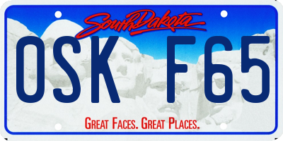 SD license plate 0SKF65