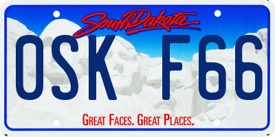 SD license plate 0SKF66