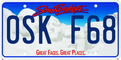 SD license plate 0SKF68