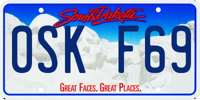 SD license plate 0SKF69