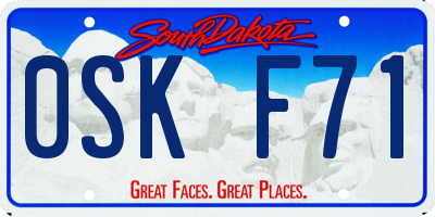 SD license plate 0SKF71