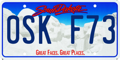 SD license plate 0SKF73