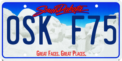 SD license plate 0SKF75