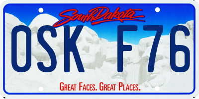 SD license plate 0SKF76