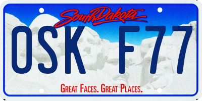 SD license plate 0SKF77