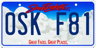 SD license plate 0SKF81