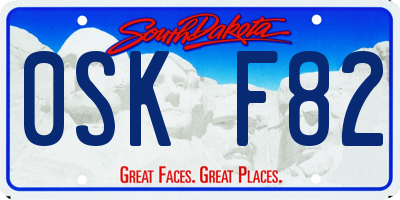 SD license plate 0SKF82