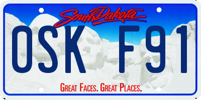 SD license plate 0SKF91