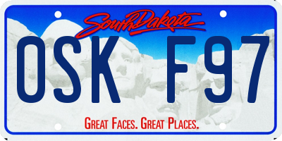SD license plate 0SKF97
